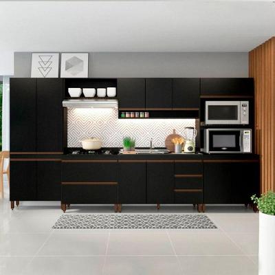 Cozinha Sabrina 360x202 6p Pia/paneleiro Preto Menu Móveis Preto