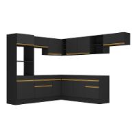 Cozinha Completa De Canto Mp2083 Com Armário E Balcão Preta - 3