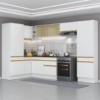 Cozinha Completa De Canto Mp2090 Com Armário E Balcão Branca - 1