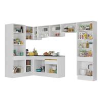 Cozinha Completa De Canto Mp2090 Com Armário E Balcão Branca