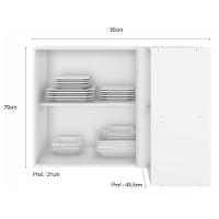 Armário Aéreo Canto Reto Unna 2 Portas Com Nichos Branco - Poliman Móveis Branco - 3