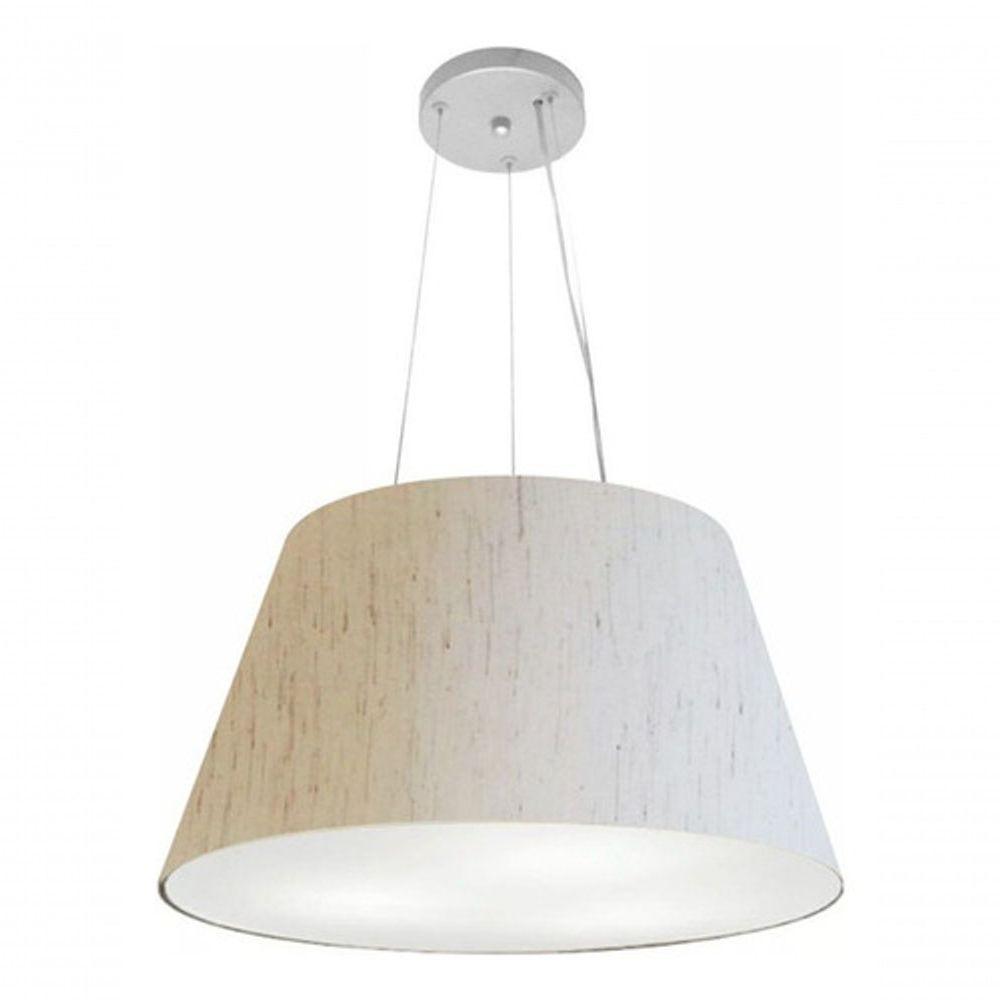 Lustre Pendente Cone Vivare Md-4141 Cúpula Em Tecido 30/50x35cm - Bivolt Linho Bege 127/220v - 3