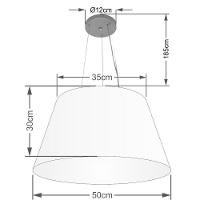 Lustre Pendente Cone Vivare Md-4141 Cúpula Em Tecido 30/50x35cm - Bivolt Linho Bege 127/220v - 2