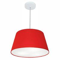 Lustre Pendente Cone Vivare Md-4021 Cúpula Em Tecido 21/40x30cm - Bivolt Vermelho 127/220v - 1