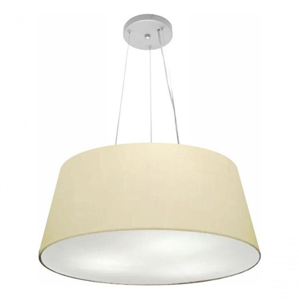 Lustre Pendente Cone Vivare Md-4062 Cúpula Em Tecido 25/60x50cm - Bivolt Algodão-crú 127/220v - 2