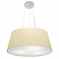 Lustre Pendente Cone Vivare Md-4062 Cúpula Em Tecido 25/60x50cm - Bivolt Algodão-crú 127/220v - 1
