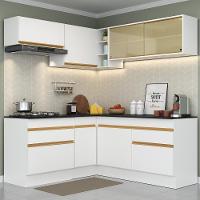 Cozinha Completa De Canto Mp2097 Com Armário E Balcão Branca - 1