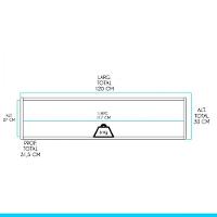 Armário Aéreo Porta Basculante 120x30 Cm Mdp Menu Móveis Avelã Branco - 3