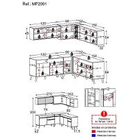Cozinha Completa De Canto Veneza Gw Mp2061 Com Armário E Balcão Branca - 1