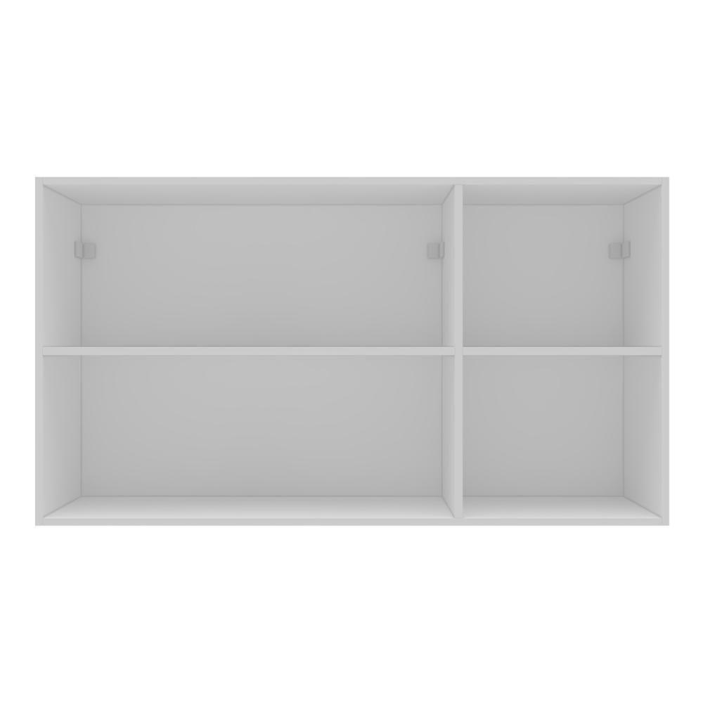 Armário De Cozinha Americana Aéreo 120cm 3 Portas Com Vidros Multimóveis Cr20488 Branco - 3