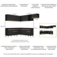 Cozinha Completa De Canto Veneza Gb Mp2068 Com Armário E Balcão Preta