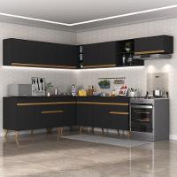 Cozinha Completa De Canto Veneza Gb Mp2068 Com Armário E Balcão Preta - 5
