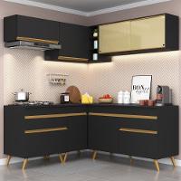 Cozinha Completa De Canto Veneza Gb Mp2062 Com Armário E Balcão Preta - 1