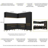 Cozinha Completa De Canto Veneza Gb Mp2067 Com Armário E Balcão Preta