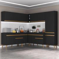 Cozinha Completa De Canto Veneza Gb Mp2067 Com Armário E Balcão Preta - 6