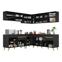 Cozinha Completa De Canto Veneza Gb Mp2061 Com Armário E Balcão Preta - 3