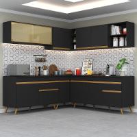Cozinha Completa De Canto Veneza Gb Mp2061 Com Armário E Balcão Preta - 5