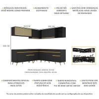 Cozinha Completa De Canto Veneza Gb Mp2061 Com Armário E Balcão Preta - 7