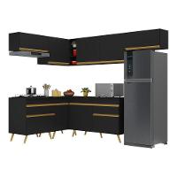 Cozinha Completa De Canto Veneza Gb Mp2069 Com Armário E Balcão Preta - 1