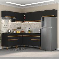 Cozinha Completa De Canto Veneza Gb Mp2069 Com Armário E Balcão Preta - 2