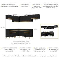 Cozinha Completa De Canto Veneza Gb Mp2069 Com Armário E Balcão Preta