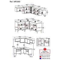 Cozinha Completa De Canto Veneza Gb Mp2069 Com Armário E Balcão Preta - 5
