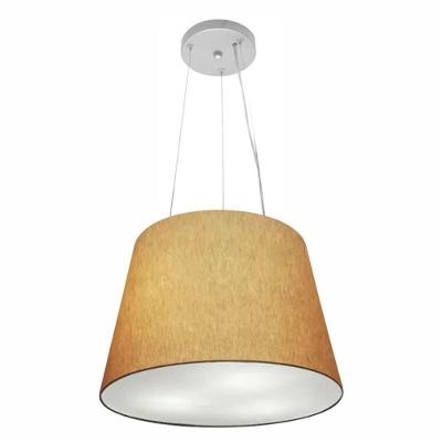 Lustre Pendente Cone Md-4152 Cúpula Em Tecido 30/40x30cm Palha - Bivolt