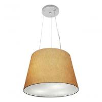Lustre Pendente Cone Md-4152 Cúpula Em Tecido 30/40x30cm Palha - Bivolt - 3