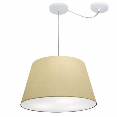 Lustre Pendente Cone Com Desvio Md-4279 Cúpula 21/30x40cm Algodão Crú - Bivolt