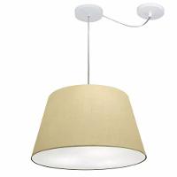 Lustre Pendente Cone Com Desvio Md-4279 Cúpula 21/30x40cm Algodão Crú - Bivolt - 1