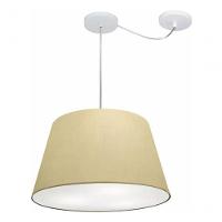 Lustre Pendente Cone Com Desvio Md-4279 Cúpula 21/30x40cm Algodão Crú - Bivolt - 3