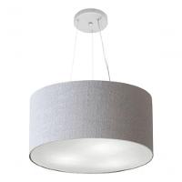 Lustre Pendente Cilíndrico Vivare Md-4185 Cúpula Em Tecido 45x21cm - Bivolt Rustico-cinza 127/220v - 3