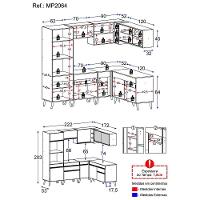 Cozinha Completa De Canto Veneza Gw Mp2064 Com Armário E Balcão Branca - 2