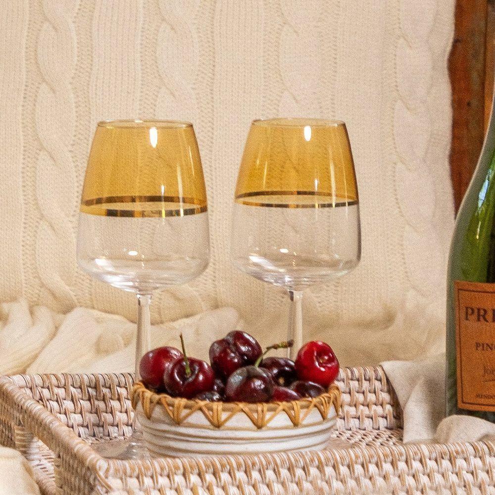 Taça Copa E Cia Duo Filetada Ouro 430ml Em Vidro âmbar - 3