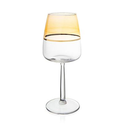 Taça Copa E Cia Duo Filetada Ouro 430ml Em Vidro âmbar