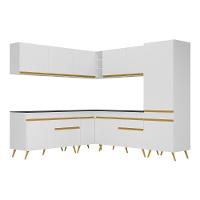 Cozinha Completa De Canto Veneza Gw Mp2066 Com Armário E Balcão Branca