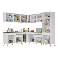 Cozinha Completa De Canto Veneza Gw Mp2066 Com Armário E Balcão Branca - 6