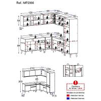 Cozinha Completa De Canto Veneza Gw Mp2066 Com Armário E Balcão Branca - 7