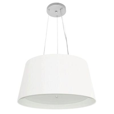 Lustre Pendente Cone Md-4144 Cúpula Em Tecido 25x50x40cm Branco - Bivolt