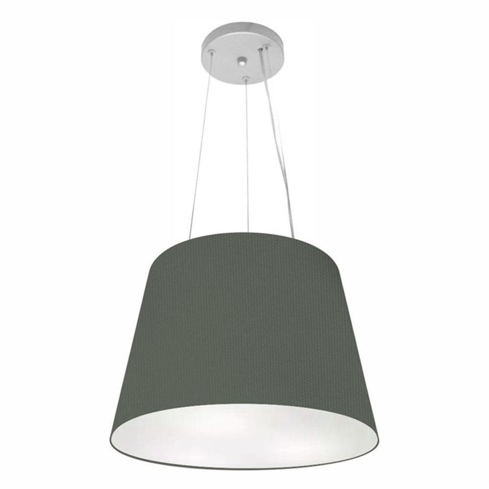 Lustre Pendente Cone Md-4152 Cúpula Em Tecido 30/40x30cm Cinza Escuro - Bivolt - 1