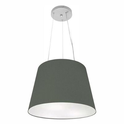 Lustre Pendente Cone Md-4152 Cúpula Em Tecido 30/40x30cm Cinza Escuro - Bivolt