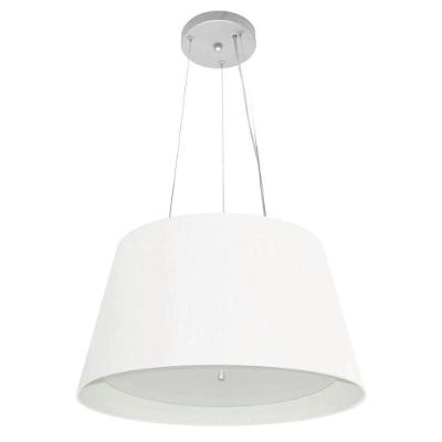 Lustre Pendente Cone Md-4119 Cúpula Em Tecido 21/40x30cm Branco - Bivolt