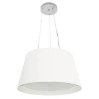 Lustre Pendente Cone Md-4119 Cúpula Em Tecido 21/40x30cm Branco - Bivolt - 1