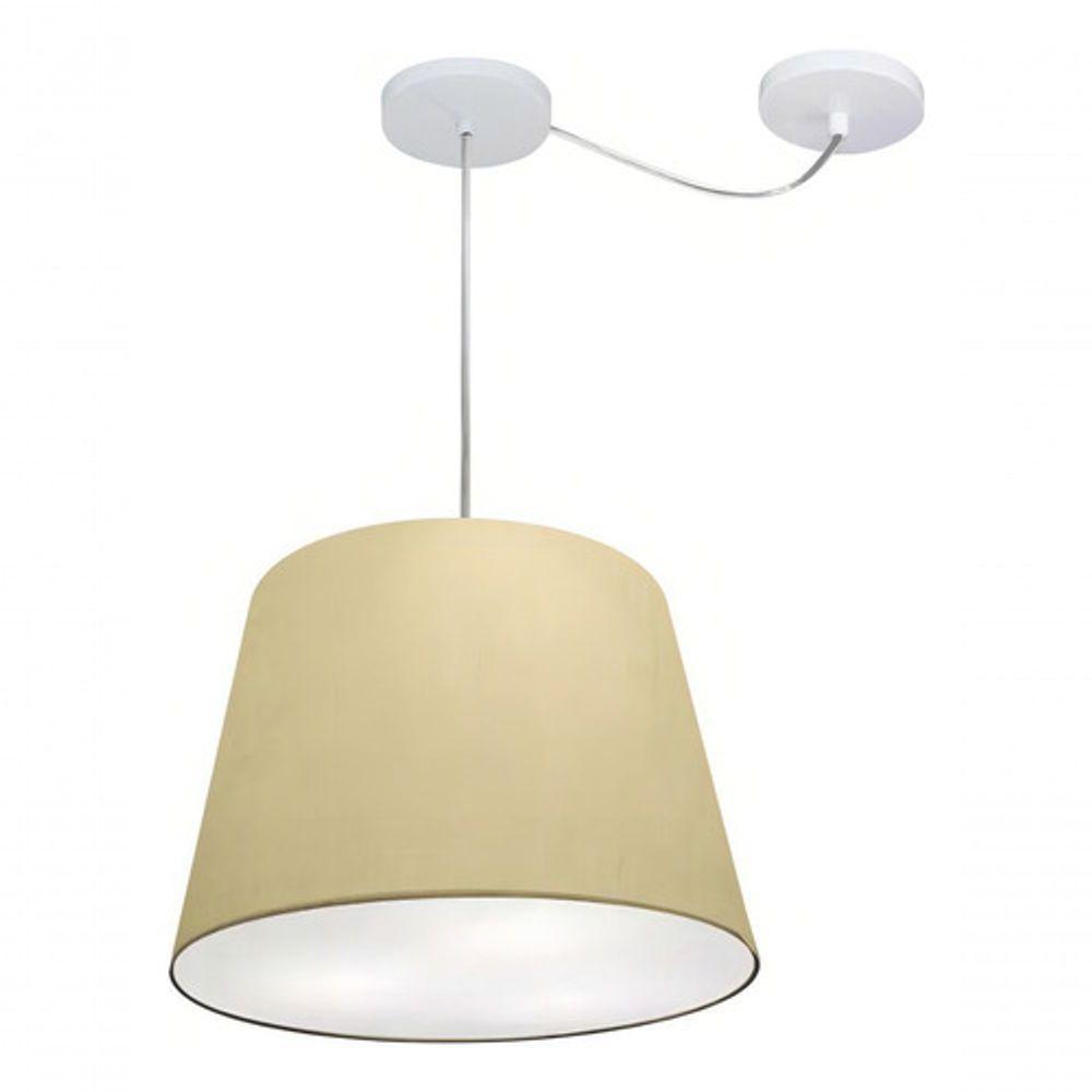Lustre Pendente Cone Com Desvio Md-4280 Cúpula 30/30x40cm Algodão Crú - Bivolt - 3
