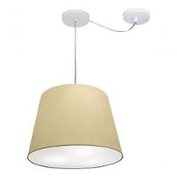 Lustre Pendente Cone Com Desvio Md-4280 Cúpula 30/30x40cm Algodão Crú - Bivolt - 3