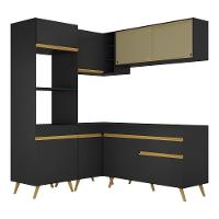 Cozinha Completa De Canto Veneza Gb Mp2063 Com Armário E Balcão Preta - 5