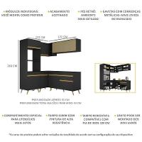 Cozinha Completa De Canto Veneza Gb Mp2063 Com Armário E Balcão Preta - 7