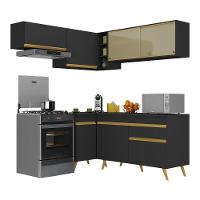 Cozinha Completa De Canto Veneza Gb Mp2059 Com Armário E Balcão Preta - 2