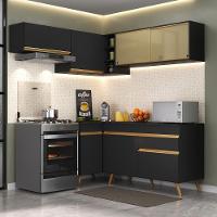Cozinha Completa De Canto Veneza Gb Mp2059 Com Armário E Balcão Preta - 7