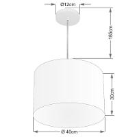 Lustre Pendente Cilíndrico Vivare Md-4146 Cúpula Em Tecido 40x30cm - Bivolt Rustico-cinza 127/220v - 2